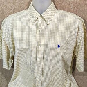 Ralph Lauren Blake Yellow Plaid Short Sleeve Button Down Shirt #5